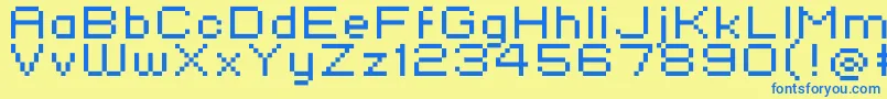 Standard0752-fontti – siniset fontit keltaisella taustalla