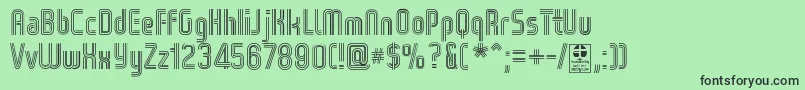 フォントWoxStripedTripleDemo – 緑の背景に黒い文字