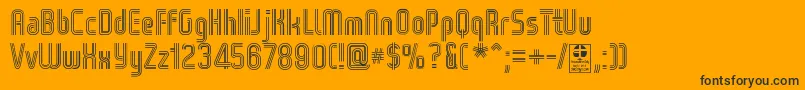 Шрифт WoxStripedTripleDemo – чёрные шрифты на оранжевом фоне