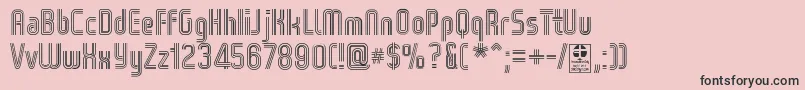 WoxStripedTripleDemo-fontti – mustat fontit vaaleanpunaisella taustalla