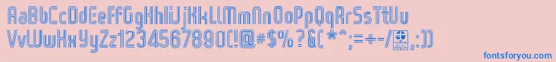 Шрифт WoxStripedTripleDemo – синие шрифты на розовом фоне