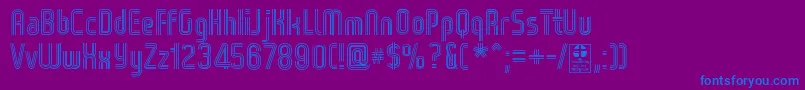Шрифт WoxStripedTripleDemo – синие шрифты на фиолетовом фоне