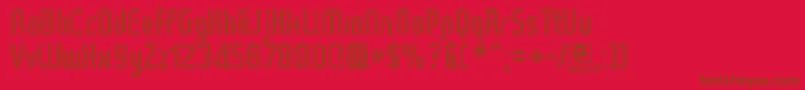 フォントWoxStripedTripleDemo – 赤い背景に茶色の文字