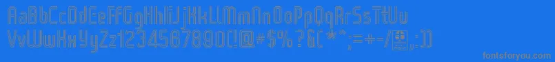 Czcionka WoxStripedTripleDemo – szare czcionki na niebieskim tle