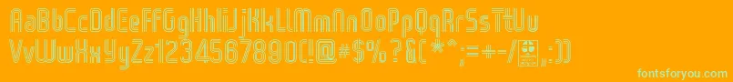 フォントWoxStripedTripleDemo – オレンジの背景に緑のフォント