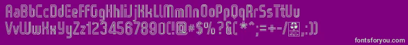 フォントWoxStripedTripleDemo – 紫の背景に緑のフォント