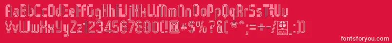 Шрифт WoxStripedTripleDemo – розовые шрифты на красном фоне