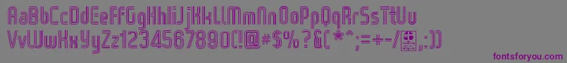 Шрифт WoxStripedTripleDemo – фиолетовые шрифты на сером фоне