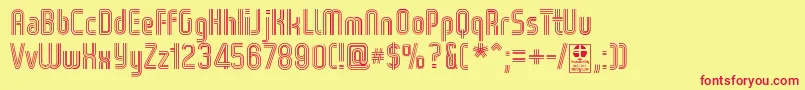 WoxStripedTripleDemo Font – Red Fonts on Yellow Background