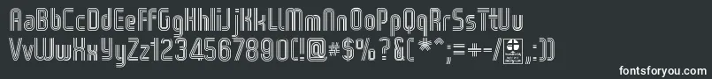 WoxStripedTripleDemo-fontti – valkoiset fontit mustalla taustalla