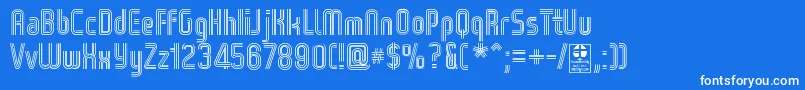 Шрифт WoxStripedTripleDemo – белые шрифты на синем фоне