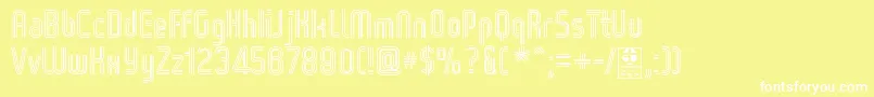 フォントWoxStripedTripleDemo – 黄色い背景に白い文字