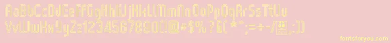 Czcionka WoxStripedTripleDemo – żółte czcionki na różowym tle