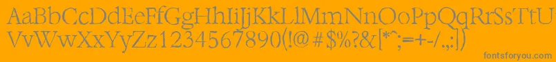 BernsteinantiqueXlightRegular-Schriftart – Graue Schriften auf orangefarbenem Hintergrund
