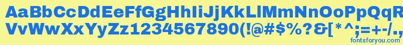 ArchivoblackRegular Font – Blue Fonts on Yellow Background