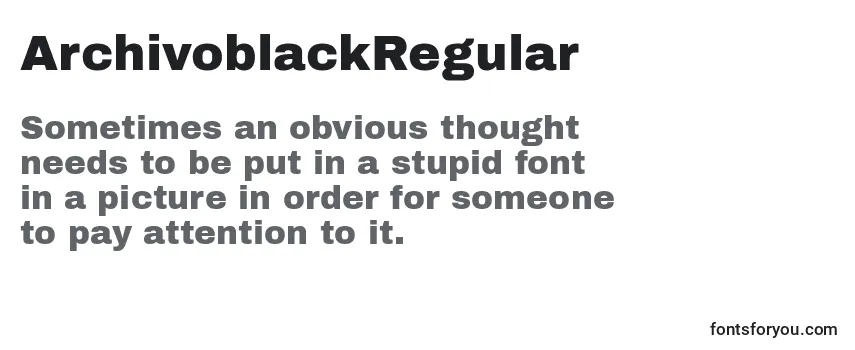 ArchivoblackRegular Font