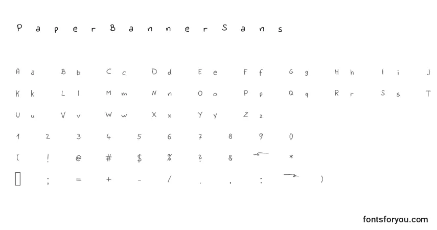 A fonte PaperBannerSans – alfabeto, números, caracteres especiais