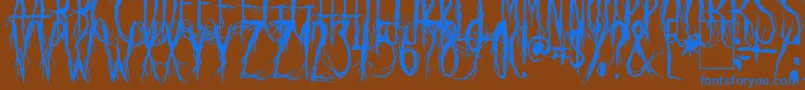 Fonte RavenScream – fontes azuis em um fundo marrom