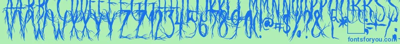 RavenScream Font – Blue Fonts on Green Background