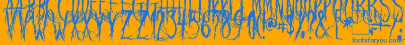 RavenScream Font – Blue Fonts on Orange Background