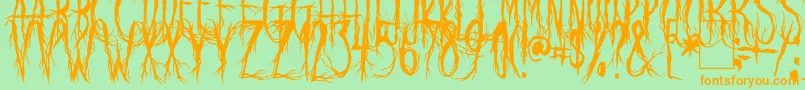 RavenScream Font – Orange Fonts on Green Background