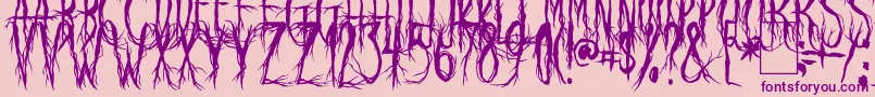 RavenScream-Schriftart – Violette Schriften auf rosa Hintergrund