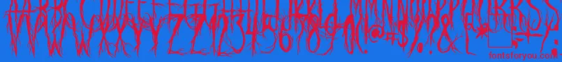 Czcionka RavenScream – czerwone czcionki na niebieskim tle
