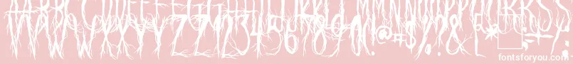 RavenScream-Schriftart – Weiße Schriften auf rosa Hintergrund