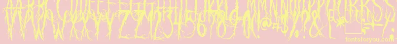 RavenScream-Schriftart – Gelbe Schriften auf rosa Hintergrund
