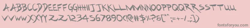 Hakturusleft Font – Gray Fonts on Pink Background