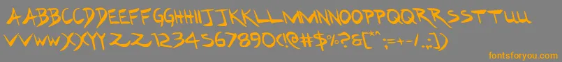 Hakturusleft Font – Orange Fonts on Gray Background