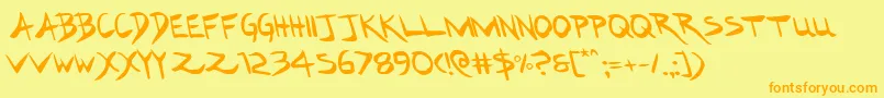 Hakturusleft Font – Orange Fonts on Yellow Background