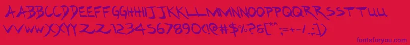 Hakturusleft Font – Purple Fonts on Red Background