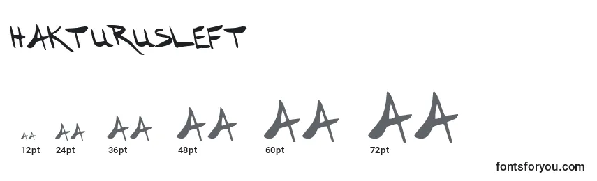 Размеры шрифта Hakturusleft