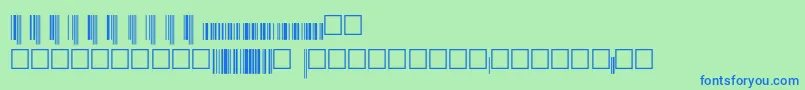 フォントUpcep36xtt – 青い文字は緑の背景です。