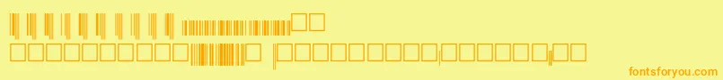 フォントUpcep36xtt – オレンジの文字が黄色の背景にあります。