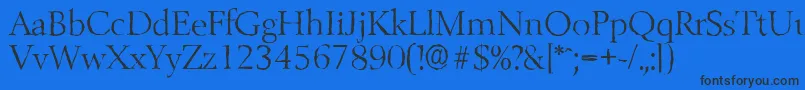 Шрифт BelfastantiqueLightRegular – чёрные шрифты на синем фоне