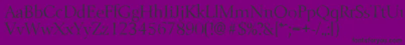 Czcionka BelfastantiqueLightRegular – czarne czcionki na fioletowym tle