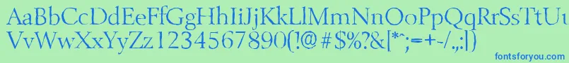 BelfastantiqueLightRegular Font – Blue Fonts on Green Background
