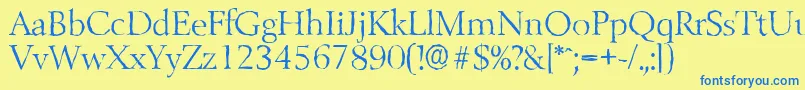 BelfastantiqueLightRegular Font – Blue Fonts on Yellow Background
