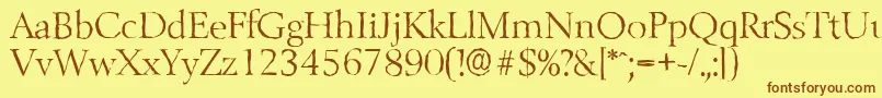 BelfastantiqueLightRegular Font – Brown Fonts on Yellow Background