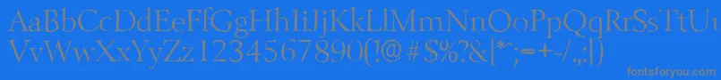 BelfastantiqueLightRegular-Schriftart – Graue Schriften auf blauem Hintergrund
