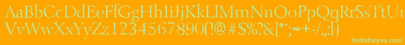 BelfastantiqueLightRegular Font – Green Fonts on Orange Background