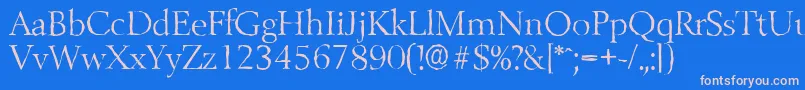 More about BelfastantiqueLightRegular Font BelfastantiqueLightRegular Font – Pink Fonts on Blue Background