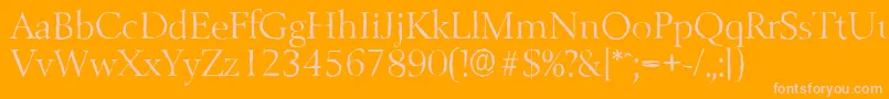 BelfastantiqueLightRegular-Schriftart – Rosa Schriften auf orangefarbenem Hintergrund