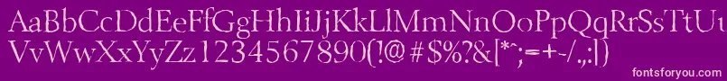 BelfastantiqueLightRegular Font – Pink Fonts on Purple Background