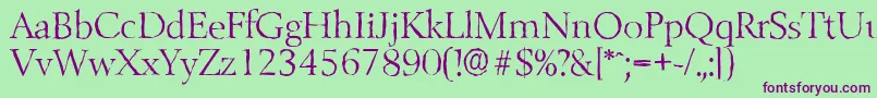 BelfastantiqueLightRegular Font – Purple Fonts on Green Background