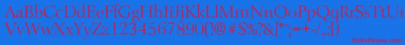BelfastantiqueLightRegular Font – Red Fonts on Blue Background