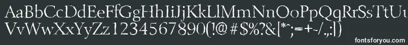 Шрифт BelfastantiqueLightRegular – белые шрифты на чёрном фоне
