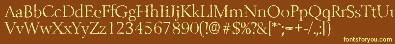 BelfastantiqueLightRegular Font – Yellow Fonts on Brown Background